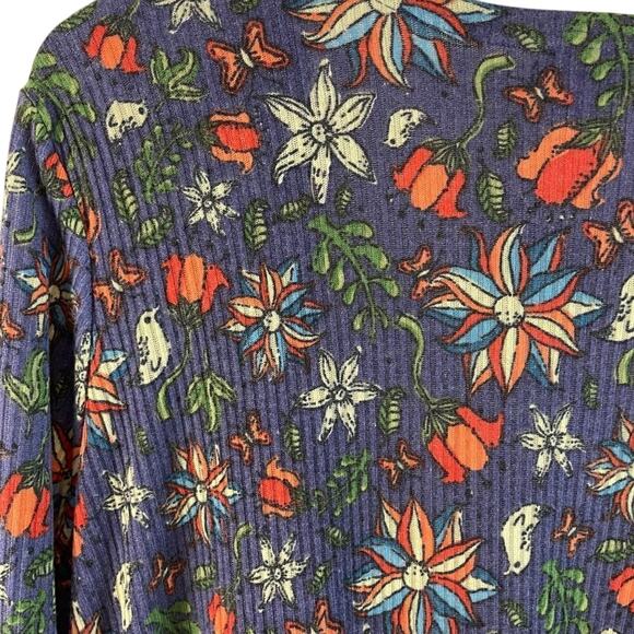 LuLaRoe Simply Comfortable Purple Floral Open Front Duster Cardigan Size Large - Picture 8 of 8
